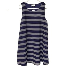 Everly navy white striped tank dress women's size large NWT career casual cruise