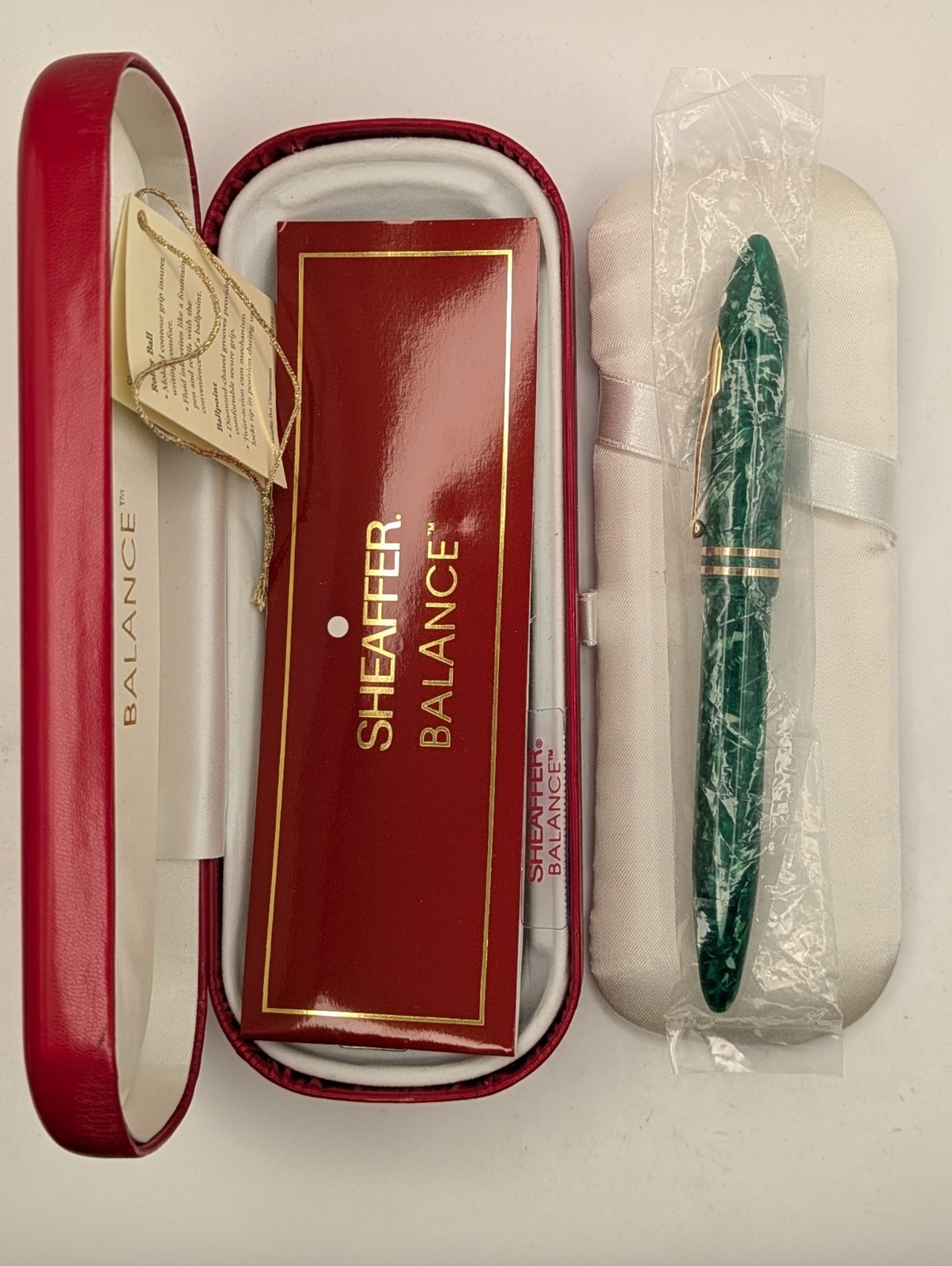 Sheaffer Balance 2 Jade Fountain Pen in Box 18k Gold Nib New Old Stock