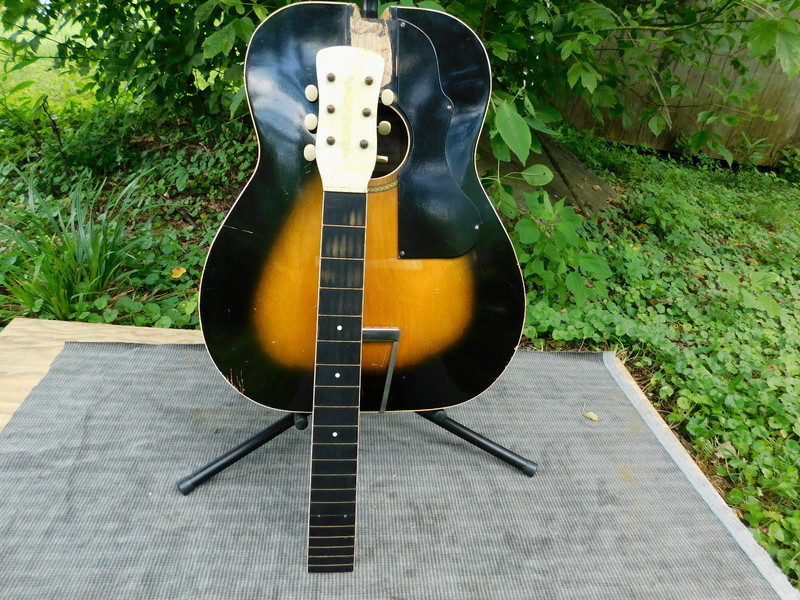 vintage Regal built? acoustic guitar  project large 15 + inch LB marked Symphony