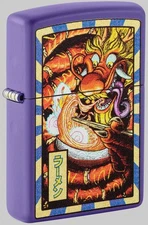 Zippo Ramen Dragon Design Purple Matte Windproof Pocket Lighter, 237-093761