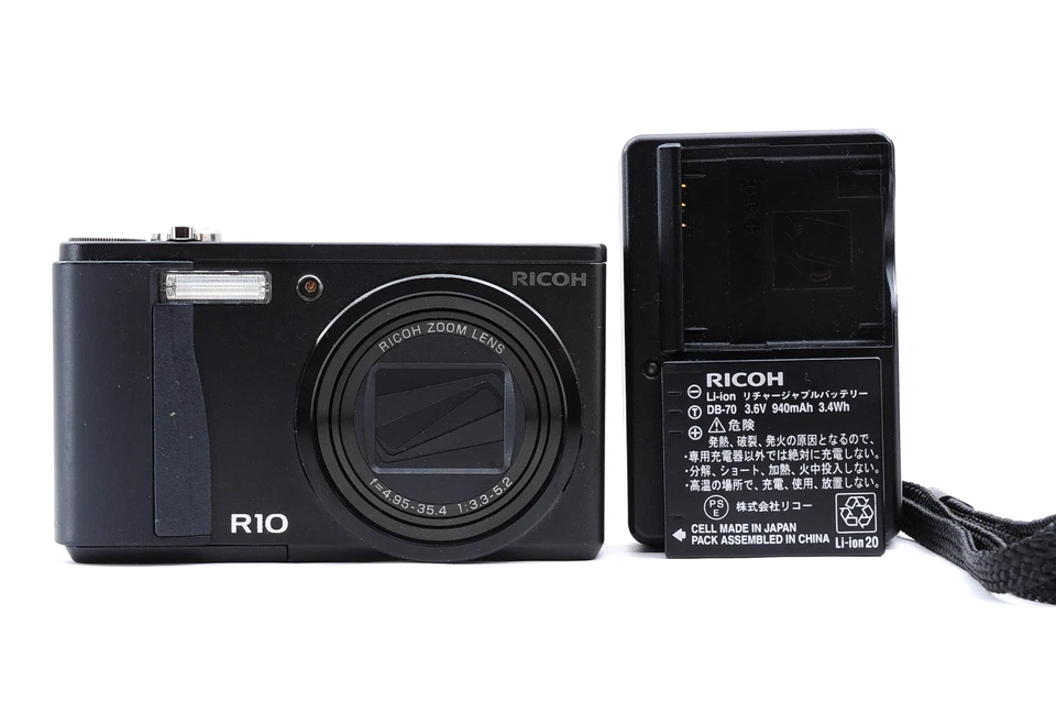 Ricoh R10 10MP Kompakt Digitalkamera - Schwarz [Near Mint] aus Japan