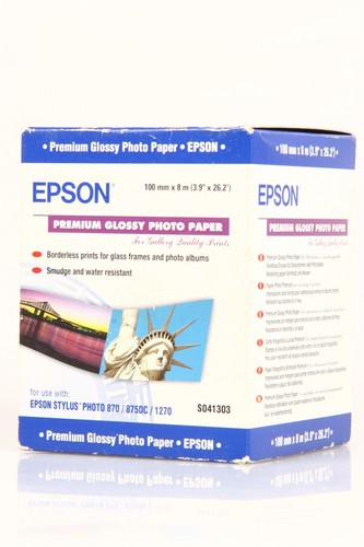 Epson Premium Photo Paper Glossy Rollers 8mx10cm #S 041303 - Picture 1 of 1