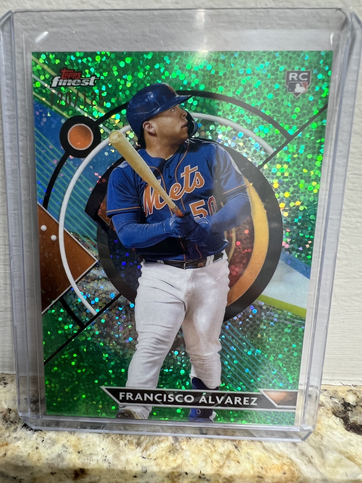 2023 Topps Finest Green Speckle Refractor /125 Francisco Alvarez Rookie #86 Mets