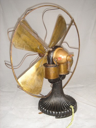 Circa 1897 16” Peerless Bipolar Fan Runs Great. Rare Fan. - Picture 8 of 8
