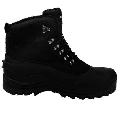 Men's Black Waterproof Winter Snow Boots Warm Outdoor Boots for Cold Weather - Picture 7 of 33