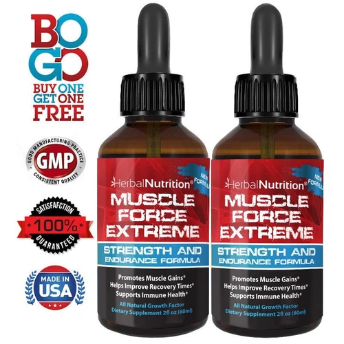 Bodybuilding Supplement Muscle Force Extreme 2 Bottle Pack 345mg Growth Formula