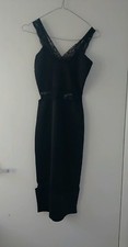 Missguided Black Lace Detail Midi Dress Size 6