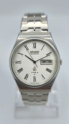 SEIKO セイコー TYPE II 7123-8020 薄型 クォーツ 腕時計 Seiko Type 2 7123-8020 Stainless Steel Overhaul Day Date