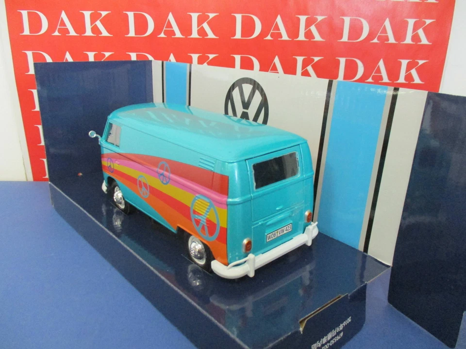 Die cast 1/24 Modellino Furgone Van Volkswagen Type 2 T1 Peace 1962 by Motor Max - Immagine 3 di 4