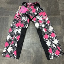 FLY Racing Riding Pants Girls Size 22 Youth Motocross Pink Kinetic Over The Boot