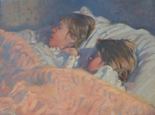 Mr Sandman"s Children - 18" x 24"oil on canvas  offered unframed from R Sparks