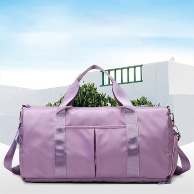 Sports Gym Purple Travel Duffel Bag Wet Pocket Compartment Swim Yoga Training