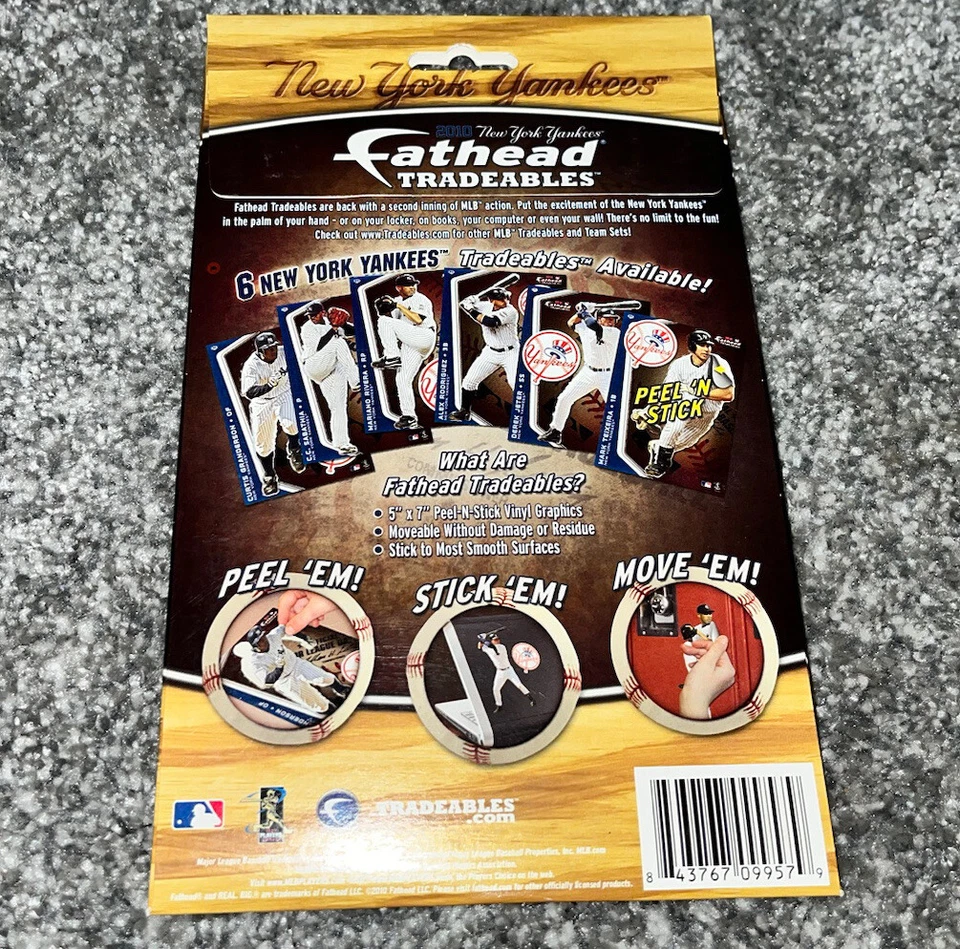 NY YANKEES 2010 JUEGO DE CABEZAS GRASAS SEIS YANKEES INCLUYENDO JETER Y UNA VARILLA NUEVO  Foto 2 de 2