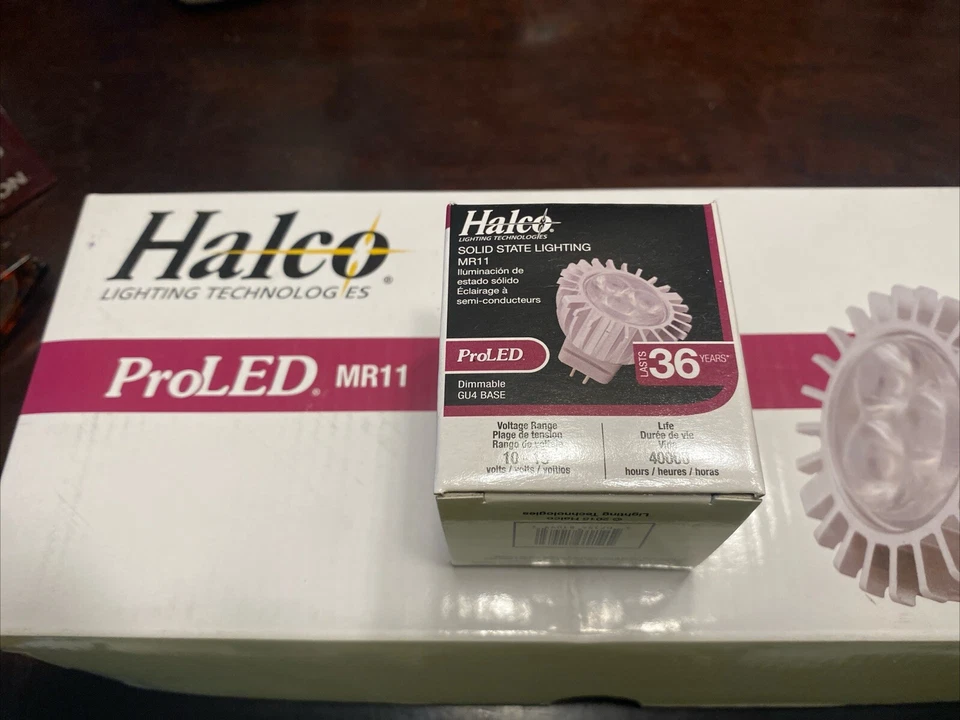 Case (10) Halco PROLED Bulb 81093 MR11 827 LED 3W 10-18V Warm White - New In Box - Image 2 of 4