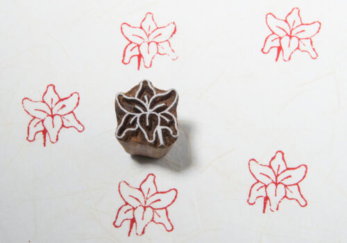 small floral wood printing blocks Indian Wooden Block Stamp textile block - Foto 1 di 1