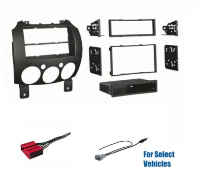 Car Stereo Radio Install Dash Kit Wire Harness Ant for 2007-2014 Mazda 2 Mazda2