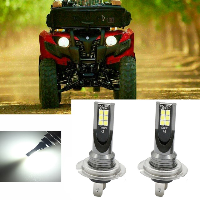 Super White H7 COB LED Headlight Bulbs For Yamaha Grizzly 300 550 700