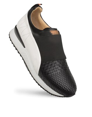 MEZLAN Black woven leather Nappa Slip On Sneakers (9 M)