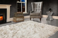 Image of Modern Large Extra Thick 9cm High Pile SHAGGY Floor RUG with SPARKLE SHIMMER