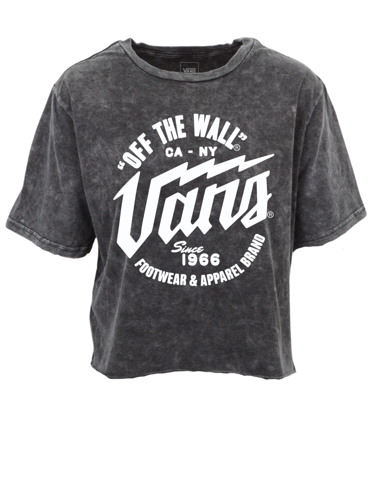Vans Bolt Vintage Wash Raw Hem Crop Womens Tee-image