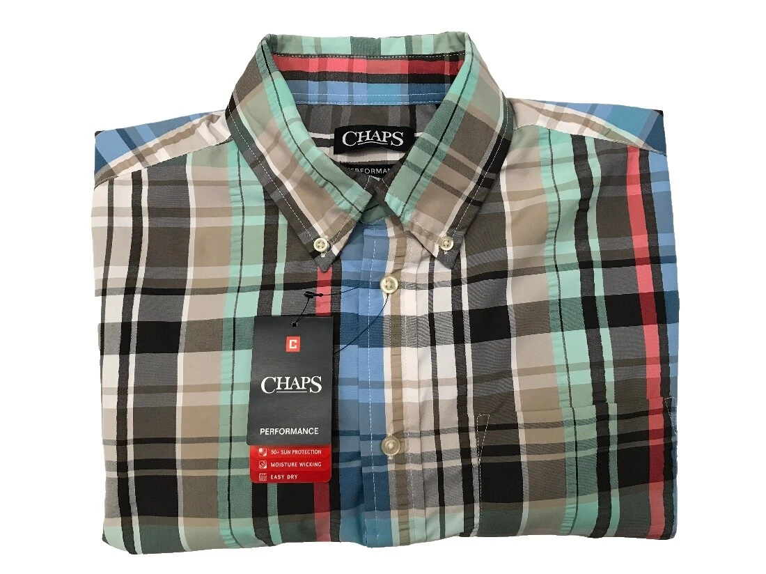 Chaps Short Sleeve Regular Size Casual Button-Down Shirts for Men