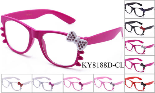 Hello Kitty Clear Lens Glasses Fun Rhinestone UV400 Protection Party Retro Style - Picture 1 of 10