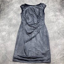 Ralph Lauren Dress Women 8 Blue Silver Sheath Ruched Party