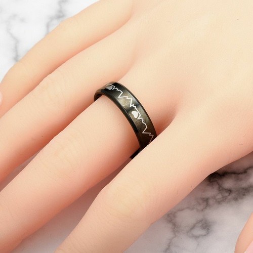 1pc Domineering Heartbeat Finger Rings Stainless Steel ECG Ring Women Fashion Je - Picture 10 of 12