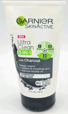 Garnier SkinActive Charcoal 3 in 1 Face Wash, Scrub and Mask  4.4 fl. oz.