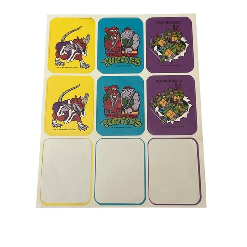 Vintage 1989 Mirage Teenage Mutant Ninja Turtles Stickers Sheet Master ...