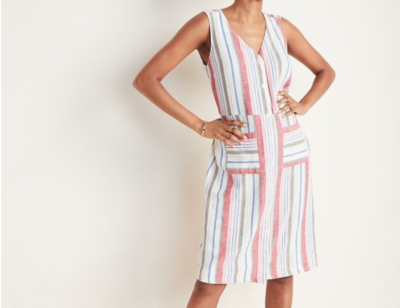 a line black linen dress BEX DRESS main image 1