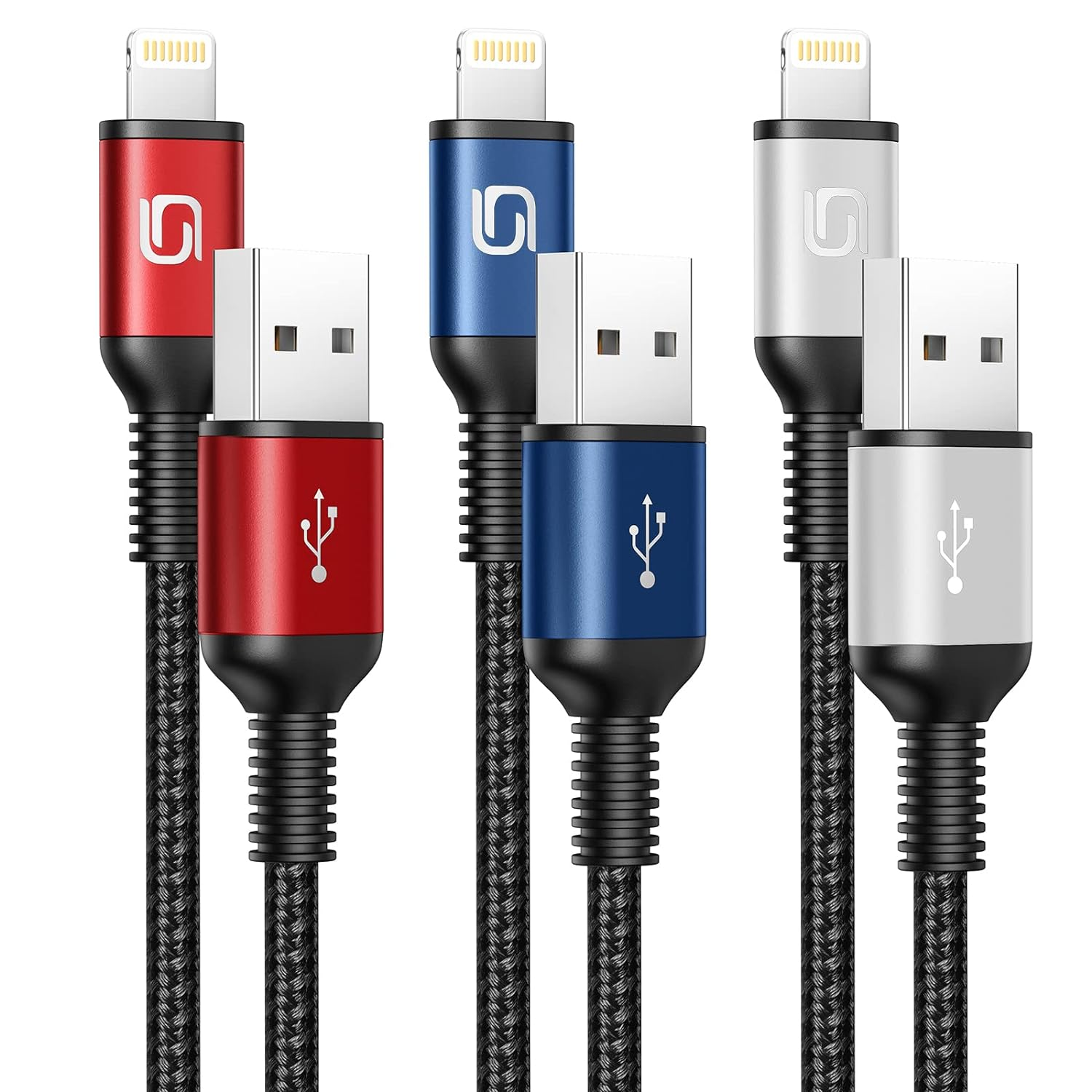 Iphone Charger Cable [Apple Mfi Certified] 3Pack 6FT USB-A to Lightning Cable...-image
