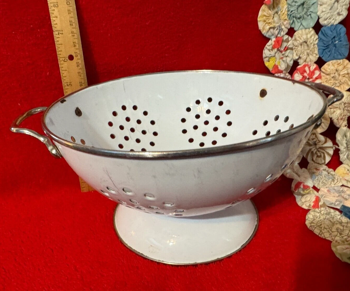 White Enamel Colander