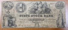 1852 Obsolete Currency One Dollar State Stock Bank Logansport Indiana  #88252