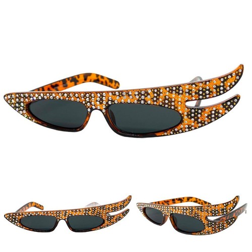Exaggerated Unique Unusual Vintage Retro Bling SUN GLASSES Funky Tortoise Frame - Picture 2 of 7