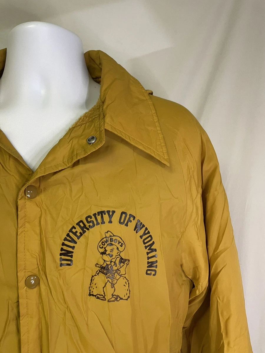 True Vintage Yellow 60s Champion Lined Jacket Large University Wyoming Cowboys