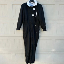 Vtg Fera Skiwear Snowsuit Ski Suit Winter Jumpsuit Black/White 80s 90s Size 16