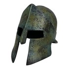 Antiguo casco espartano griego escultura de arte de metal de bronce real 4,72...
