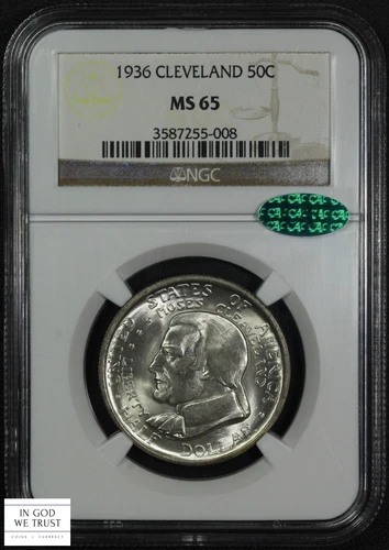 1936 Cleveland Commemorative Silver Half Dollar 50C NGC MS 65 CAC