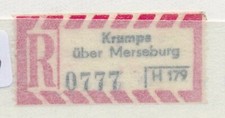 76598) DDR, AKZ Reco-Zettel Krumpa über Merseburg