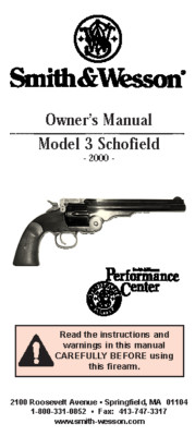 Smith & Wesson Model 3 Schofield -2000-  Manual: Coil Bound Color Copy