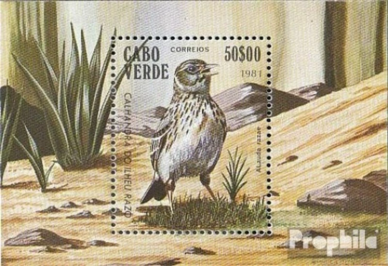 Cabo Verde Bloque 4 (completa edición) nuevo con goma original 1981 Aves - Imagen 1 de 1