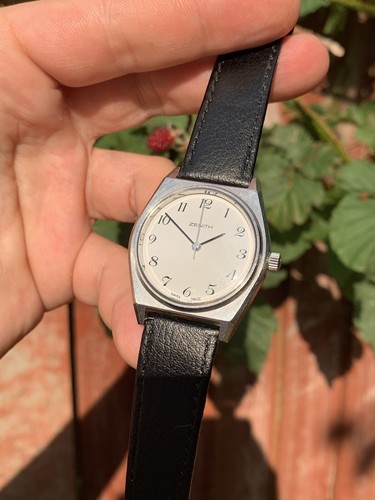 1970s Vintage Zenith Surf Manual Mens Watch Steel 34mm Swiss Made - Picture 5 of 18