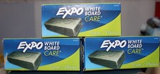 LOT OF 3 EXPO BRAND WHITE BOARD CARE ERASERS NEW IN BOX 81505 DRY ERASE