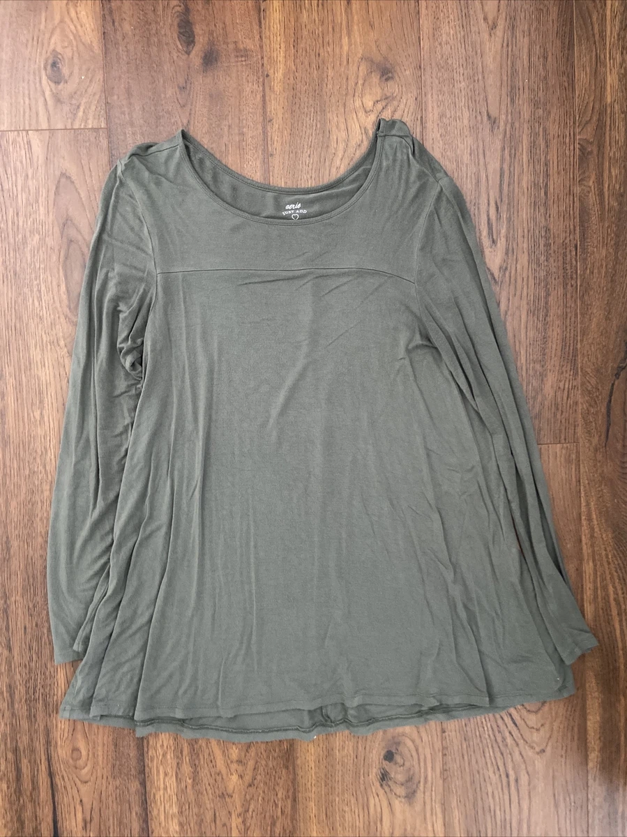 aerie - women's green just add leggings long sleeve - size s