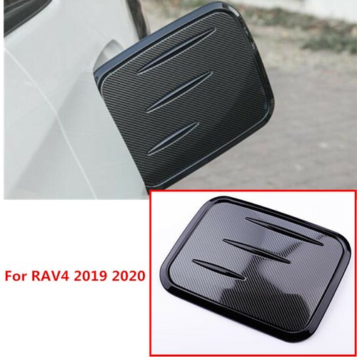 Cubierta de tapa del tanque de combustible de fibra de carbono negra + para Toyota RAV4 2019-2024 - Imagen 3 de 5