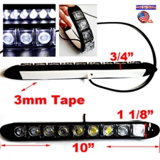 2x Crystal Glass Bendy Cool White Led DRL Daytime Running Lights Fog lamp Strips