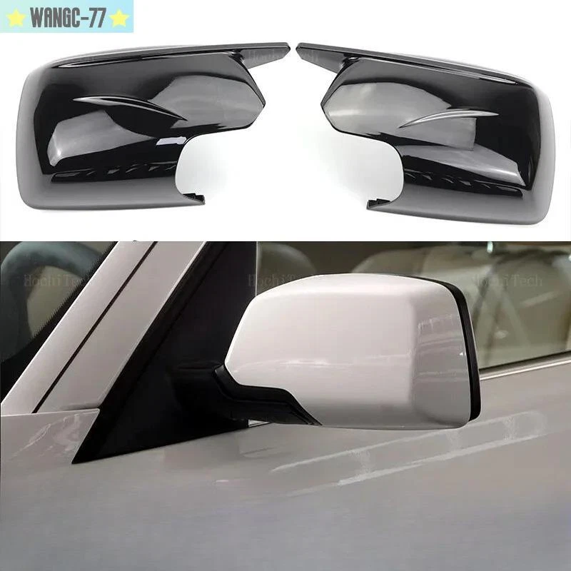 For BMW X3 E83 2003-2010 Glossy Black M Look Side Mirror Covers Replacement Pair — 第 2/4 张图片