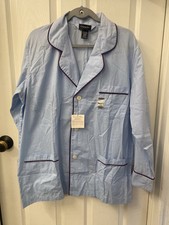 Vintage Christian Dior Monsieur Pajama Shirt Men s Large Blue Nightwear Button