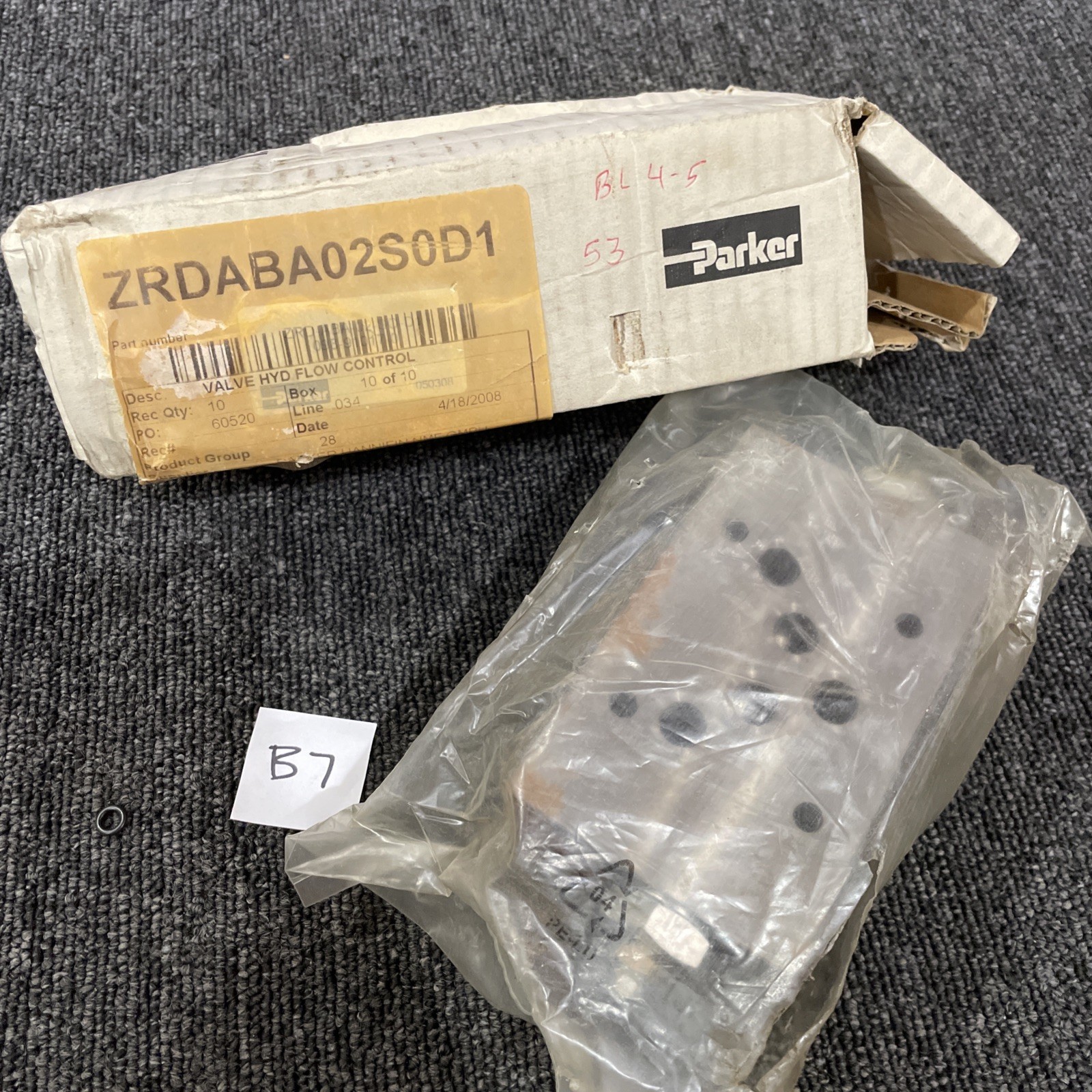 Parker ZRD-ABA-02-S0-D1 Hydraulic Check Valve ZRDABA02S0D1 / 098-91017-0 - NOS